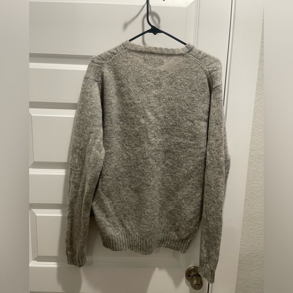 Line of Trade Men’s Gray The Mariner Shetland Wool Sweater Medium - Picture 4 of 8